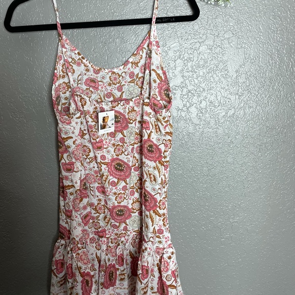 Boho Beach Hut Floral Printed Sun Dress Sz S NWT - Picture 3 of 6